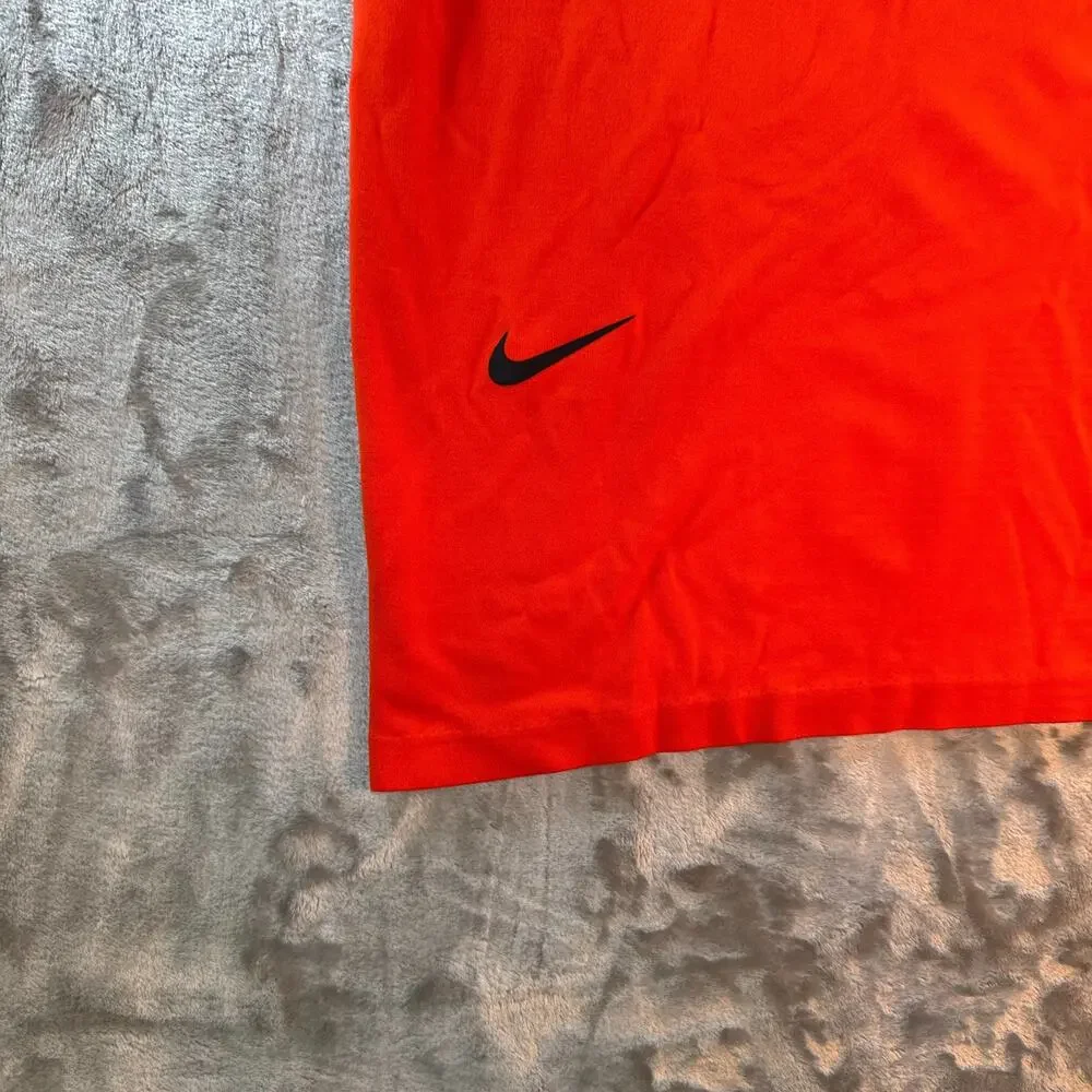 Nike Mens T-Shirt Size L Bright Orange Rayon Blend Short Sleeve Athletic Tee